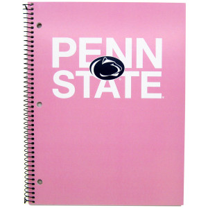 pink spiral bound notebook with Penn State and Athletic Logo